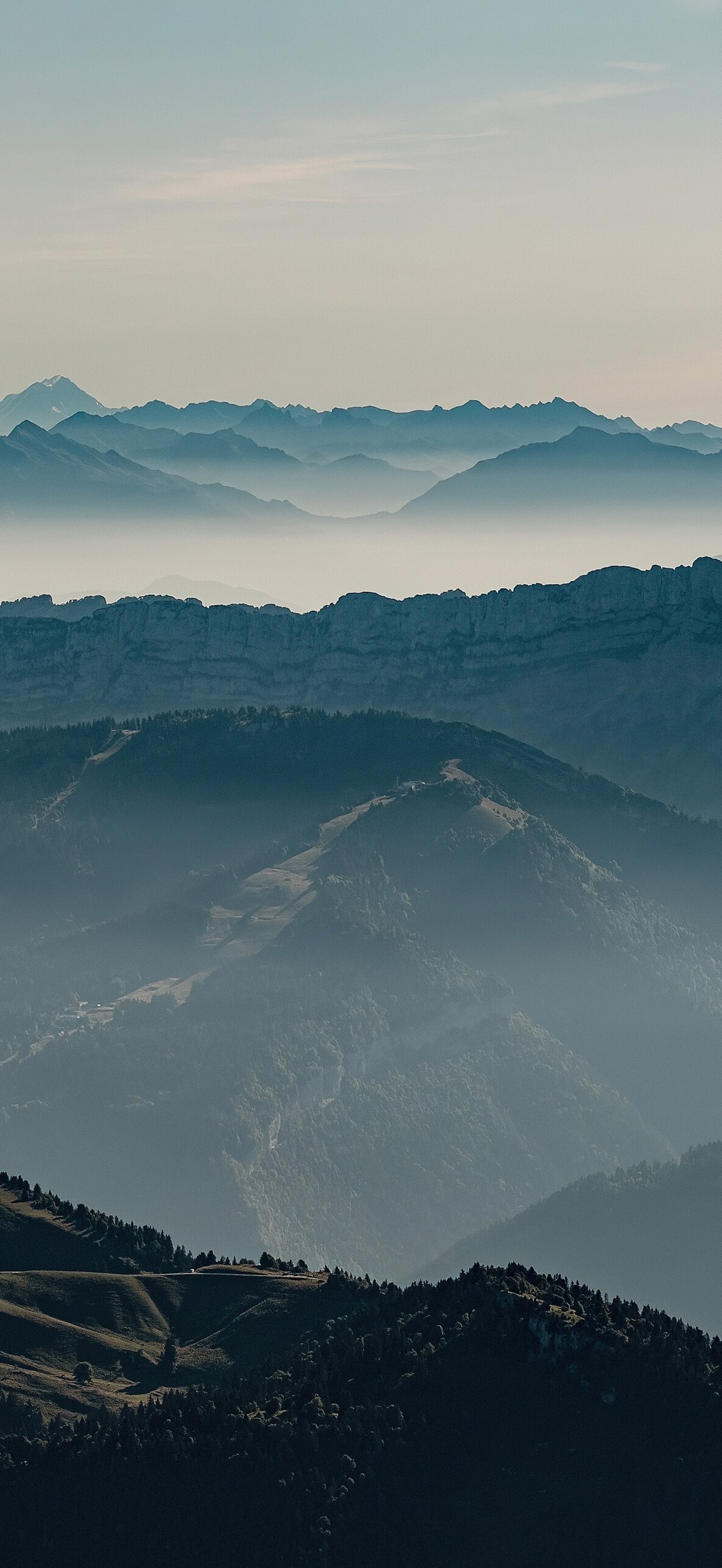 View in an easterly direction towards the Western Alps at the location of Grenoble