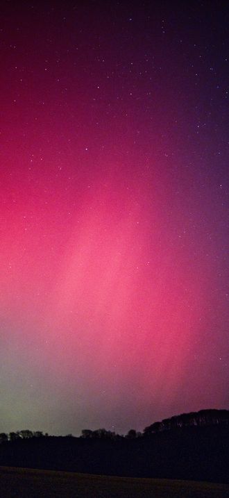 A red band of Aurora Borealis