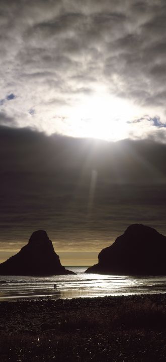 Sunset on the rocky Oregon coast