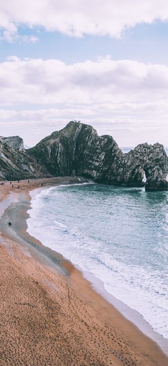 Cliffs on sand beach