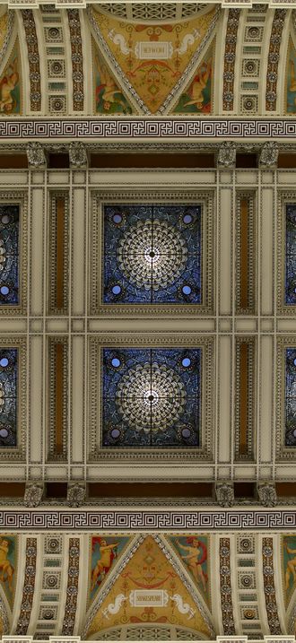 Great Hall. View of ceiling and cove 02000a