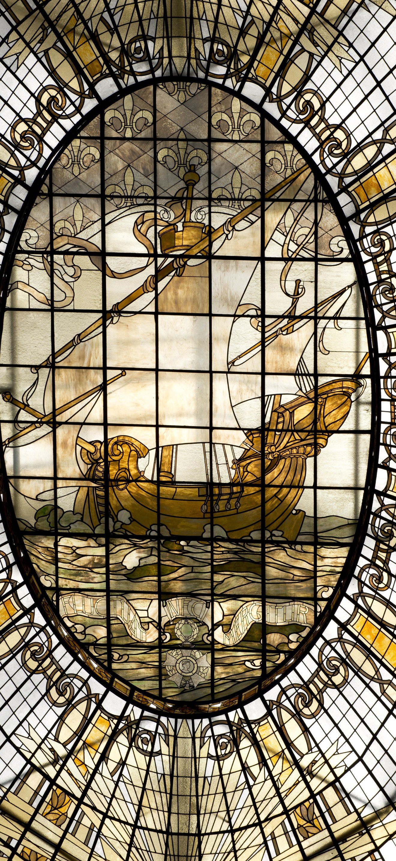 Stained glass in Neiman Marcus store, San Francisco, California