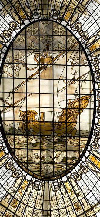 Stained glass in Neiman Marcus store, San Francisco, California