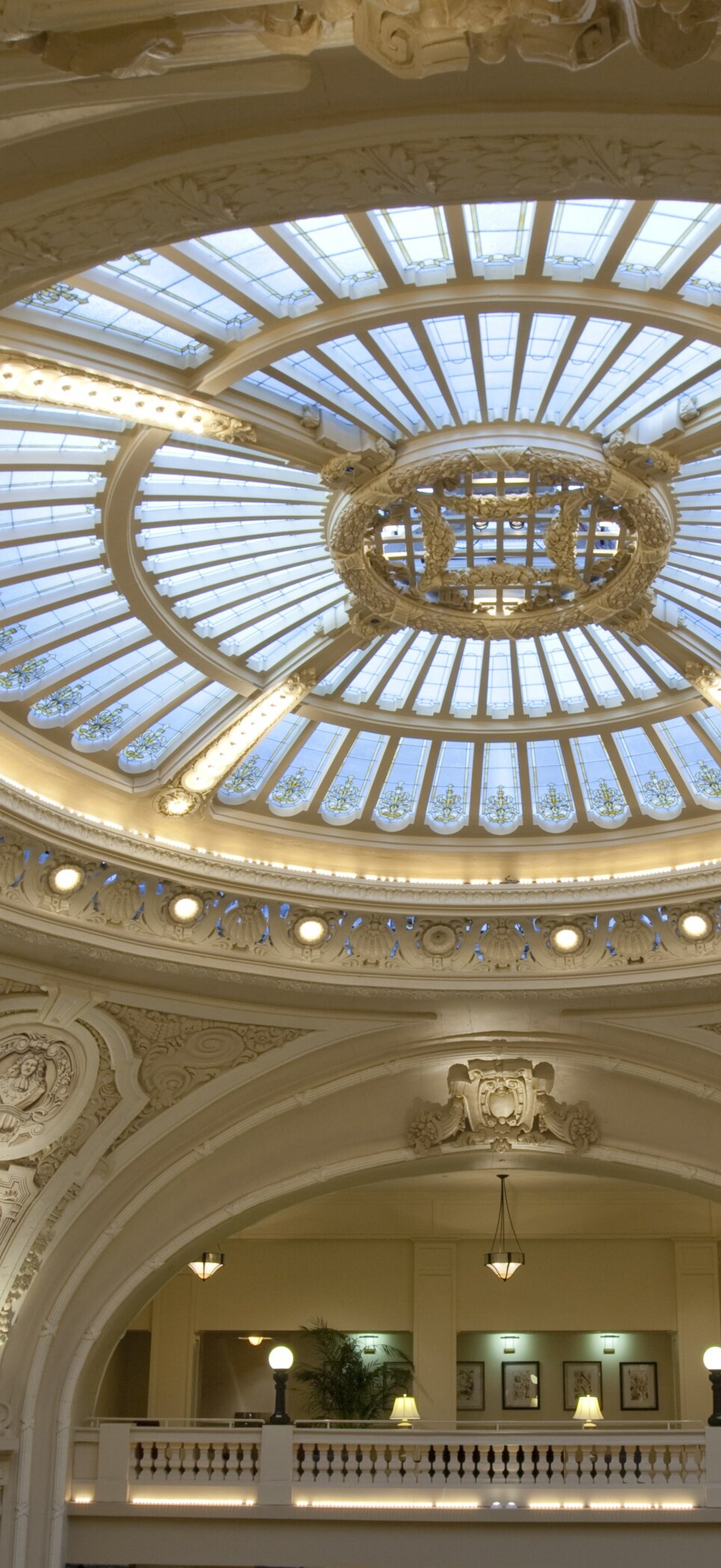 Ceiling view of the Battle House lobby located in Mobile, Alabama