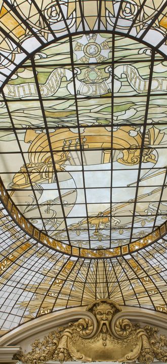 Stained glass in Neiman Marcus store, San Francisco, California