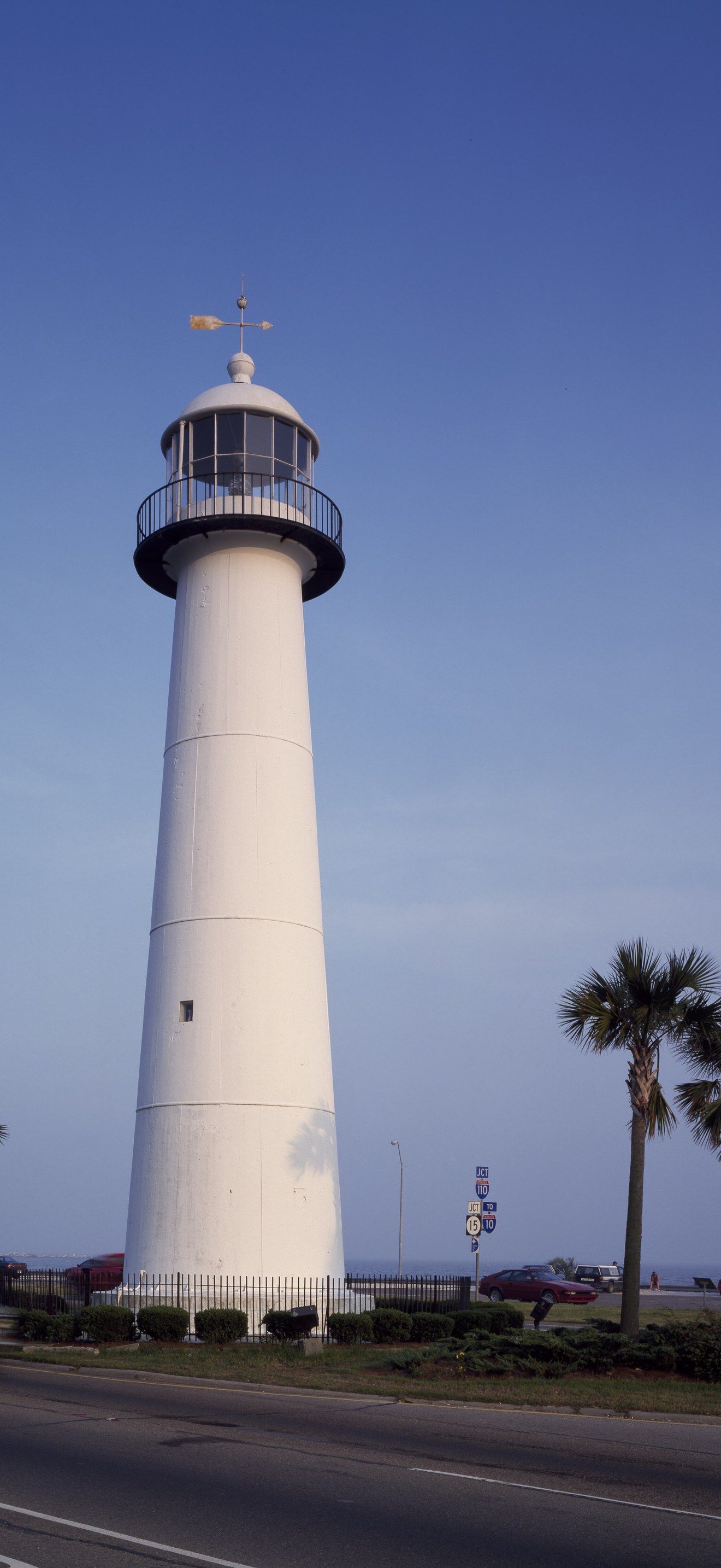 Erected in 1848, the Biloxi Lighthouse on the Gulf of Mexico stood for more than a century