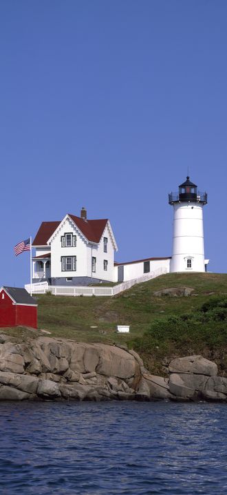 Cape Neddick Light Station, York, Maine, known as the "Nubble Light" after a nub or rock t