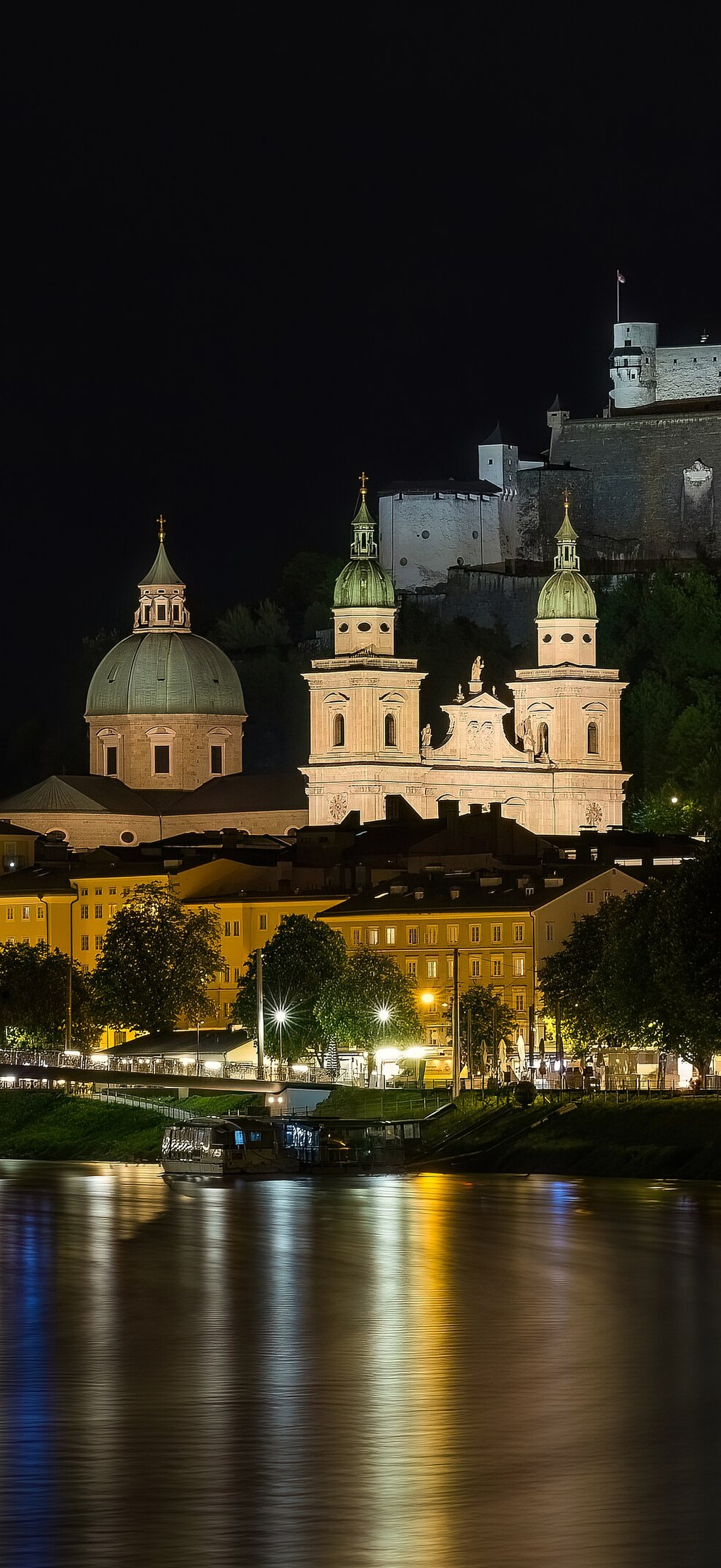 2018 - May - Salzach River at night in Salzburg