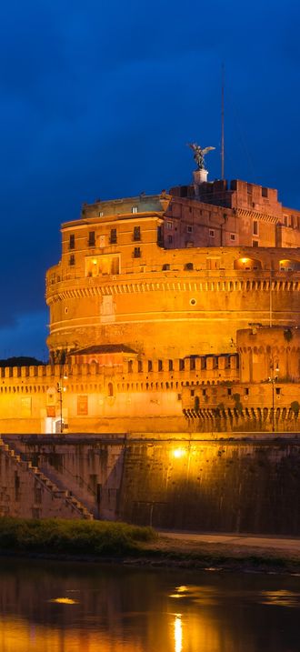 Castel Sant'Angelo at dusk, Rome, Italy