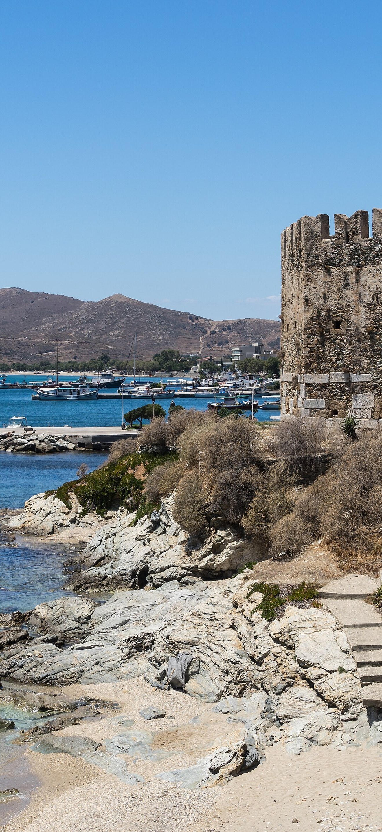 Bourtzi castle harbour Karystos Euboea Greece