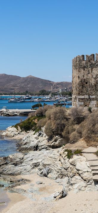 Bourtzi castle harbour Karystos Euboea Greece