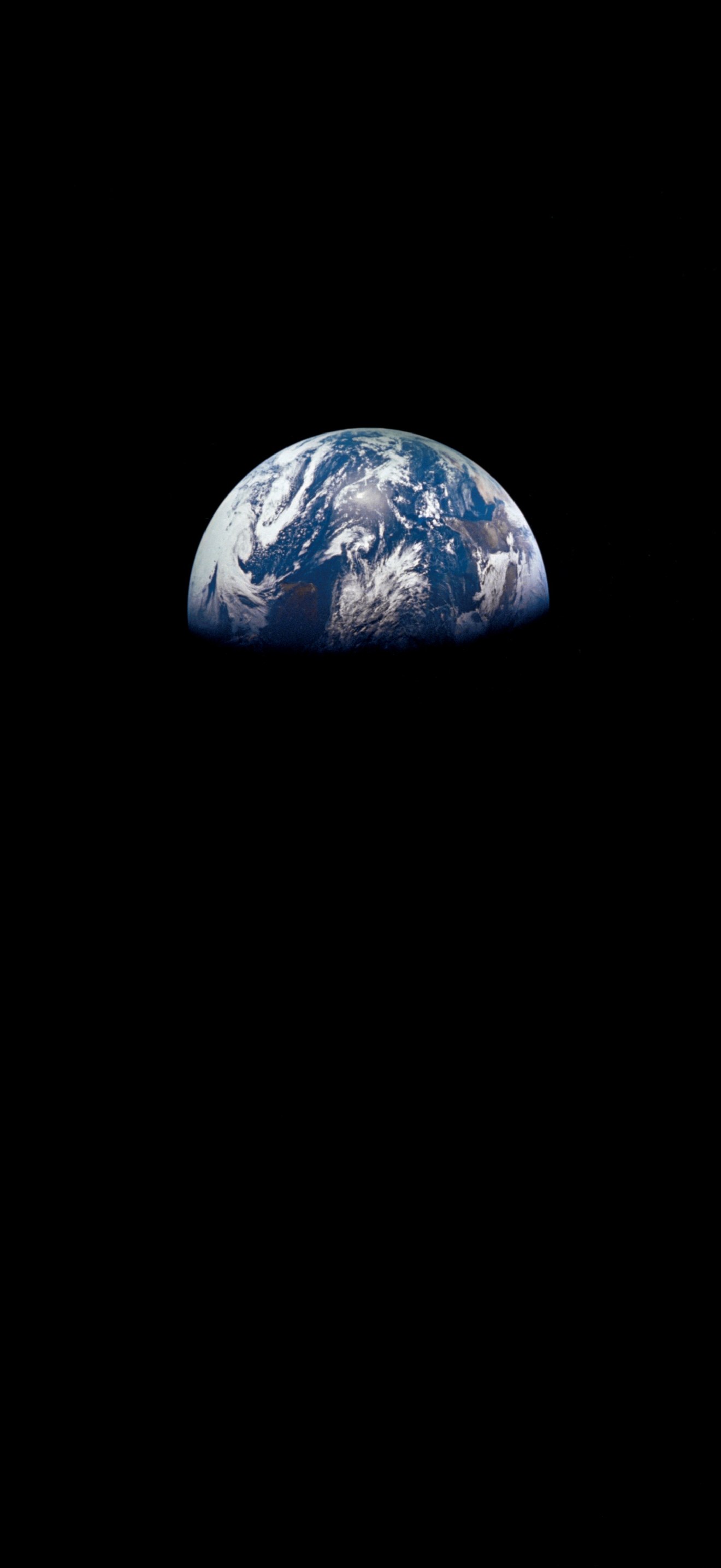 View of earth during return from moon taken from Apollo 8 spacecraft