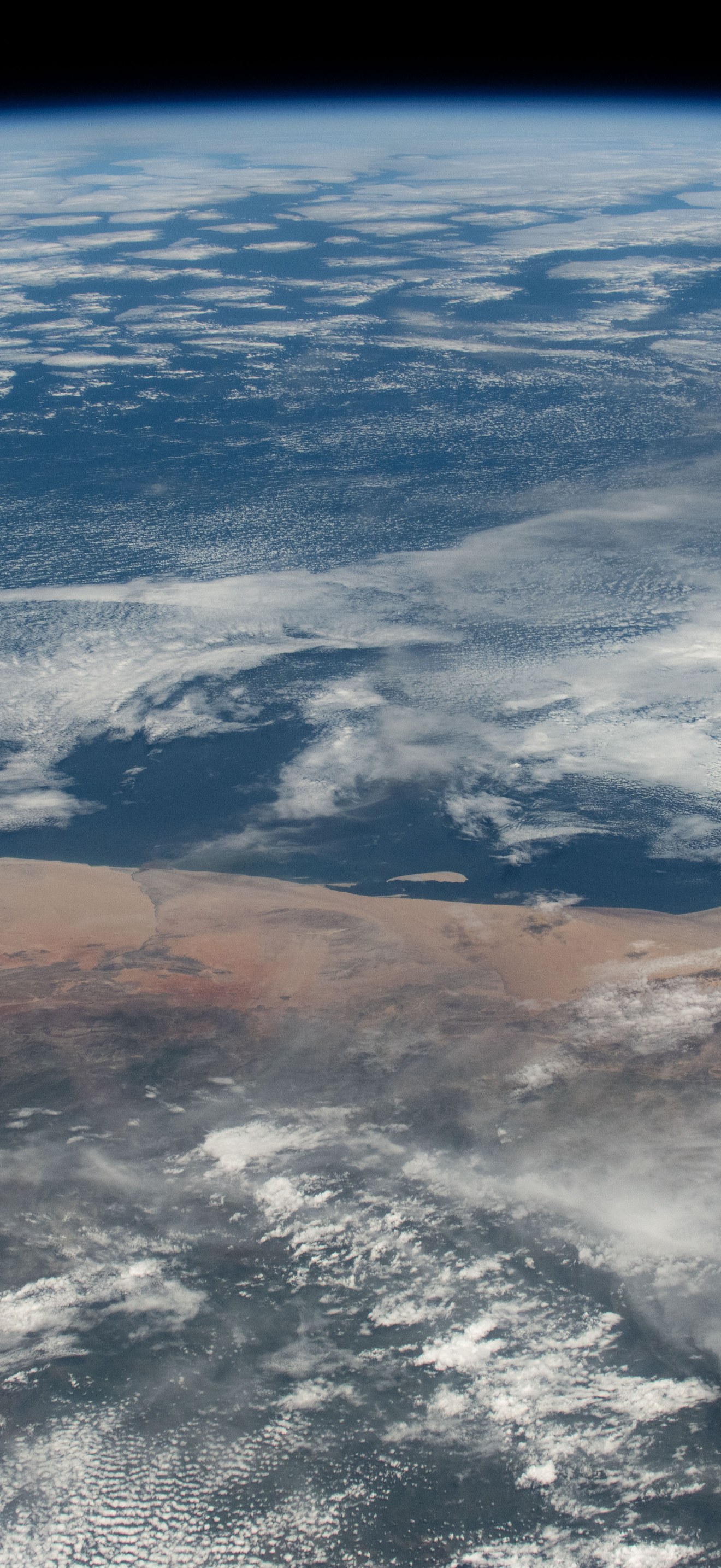 The hot and arid desert coast of Angola on the Atlantic Ocean
