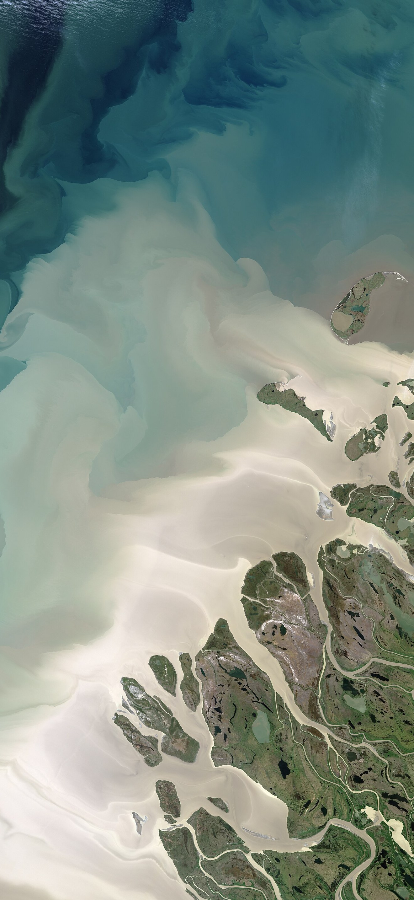 Mackenzie river enters Beaufort sea
