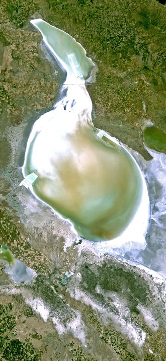 Satellite image of Lake Tuz, Turkey
