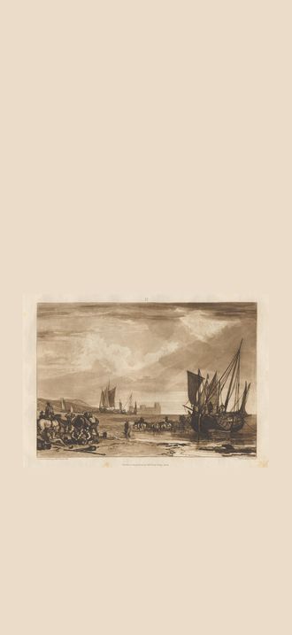 J M W Turner - Flint Castle, Vessels Unloading - B1977.14.8099 - Yale Center for British A
