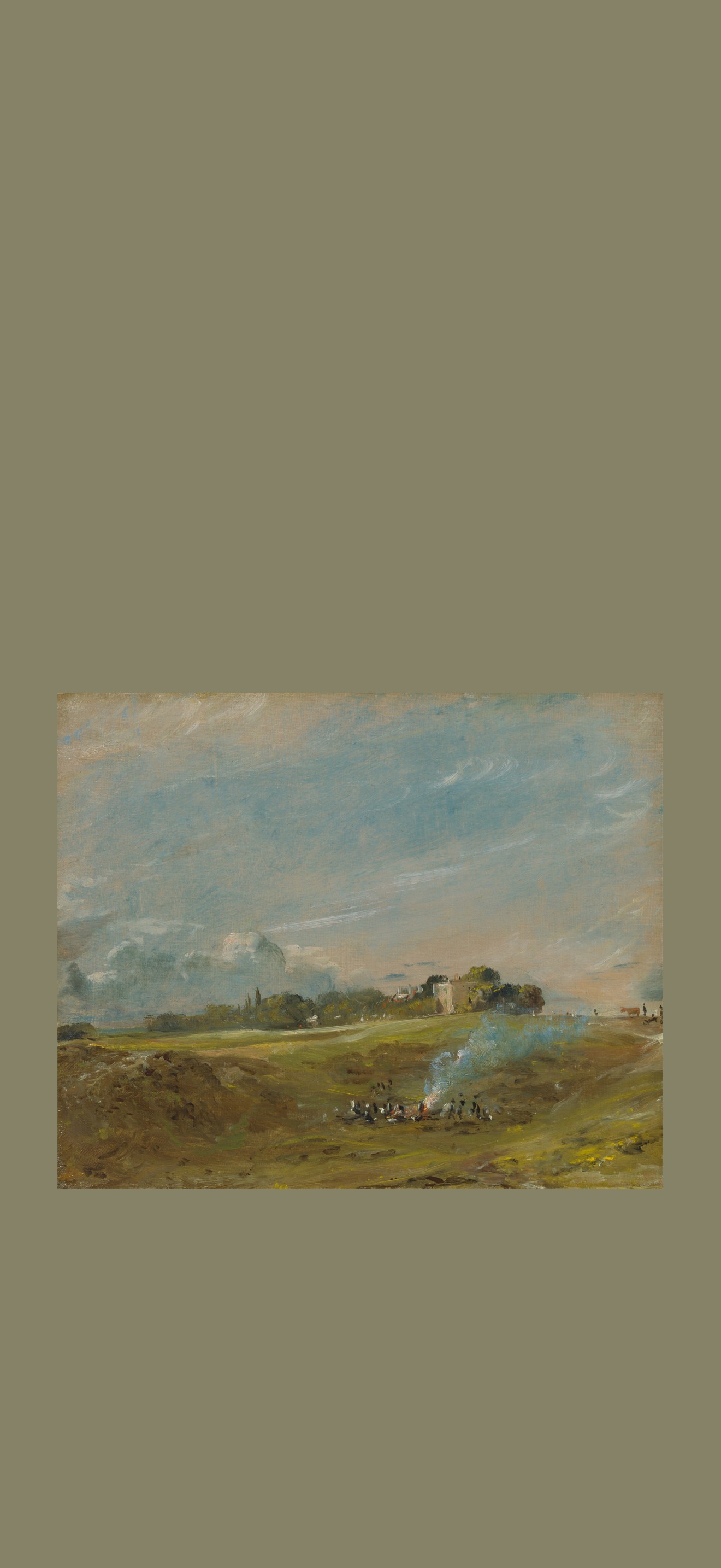 John Constable - Hampstead Heath, with a Bonfire - Google Art Project