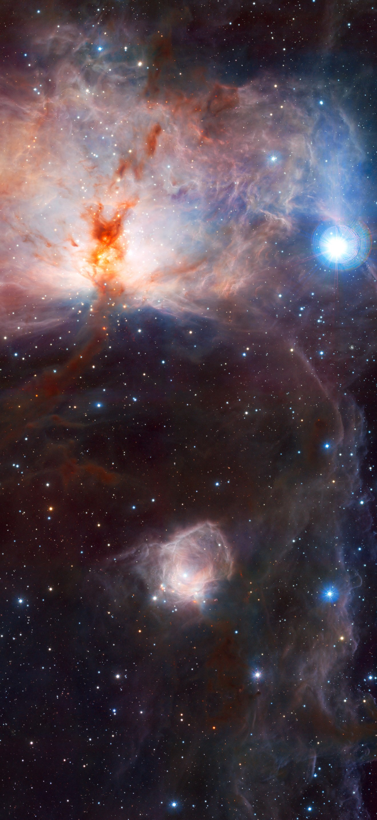 The hidden fires of the Flame Nebula*