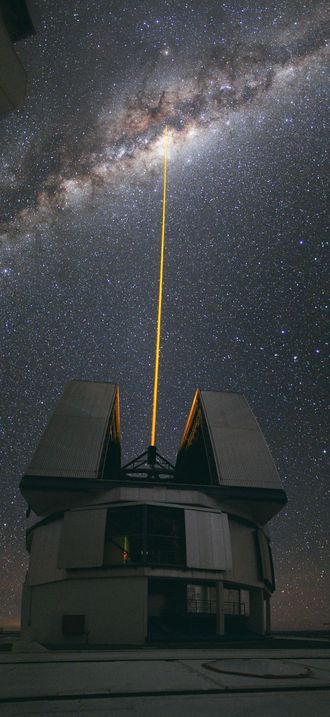 A laser beam towards the Milky Way's centre*