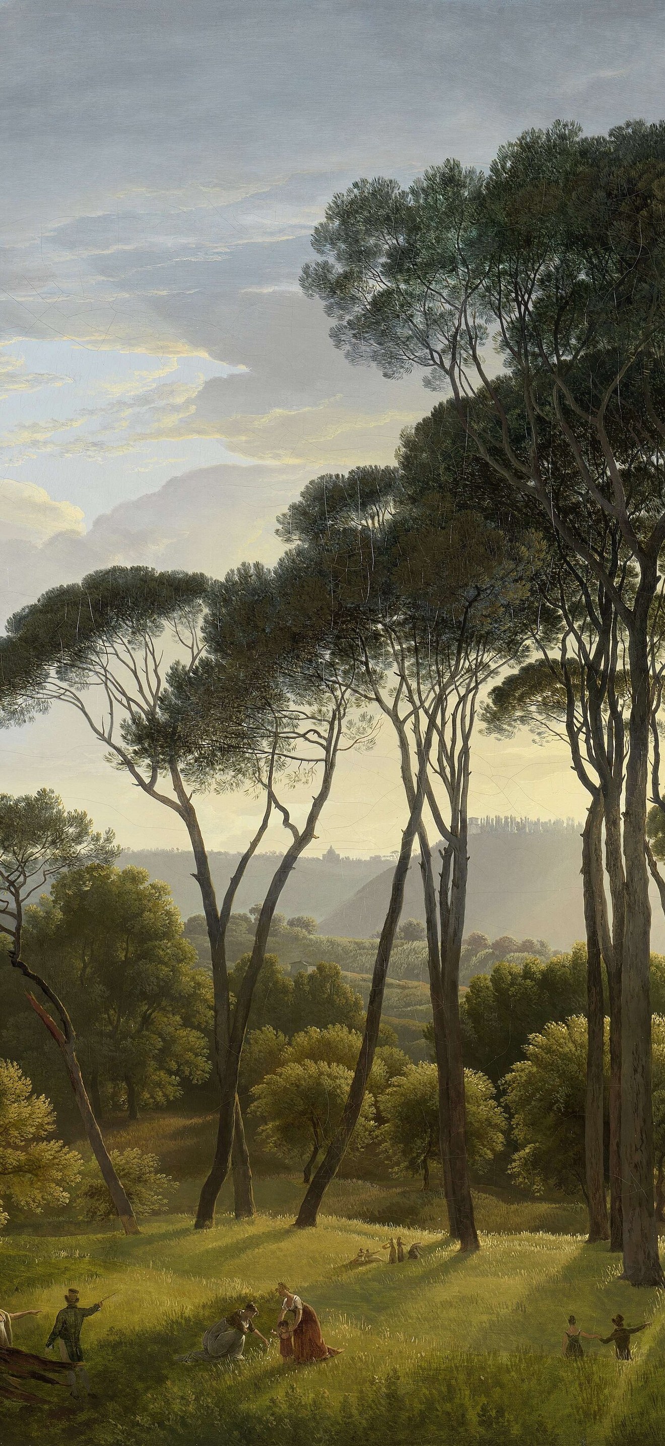 Hendrik Voogd - Italian landscape with Umbrella Pines