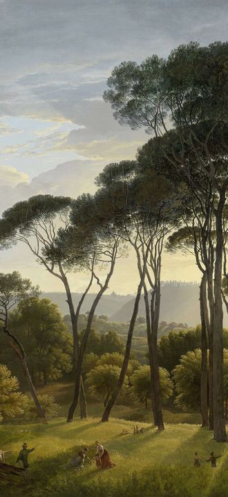 Hendrik Voogd - Italian landscape with Umbrella Pines
