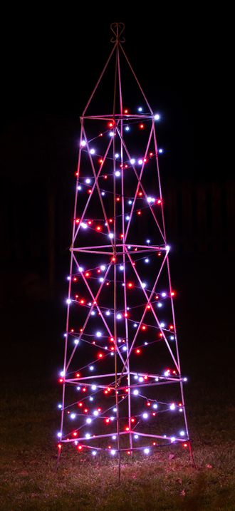 Christmas lights in a garden