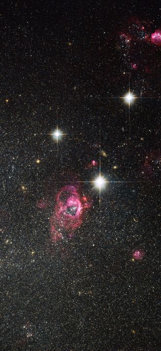 Hubble image of irregular galaxy Holmberg II