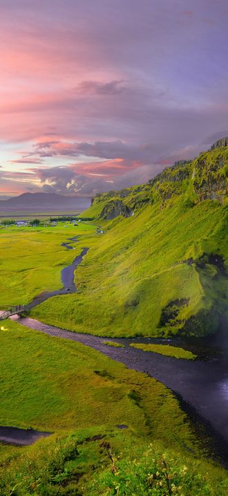 Idyllic landscape with a waterfall