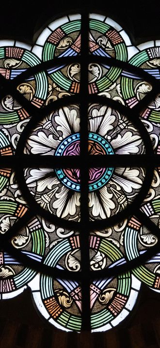 Geldrop Sint-Brigidakerk glas-in-lood raam zijkapel zuid