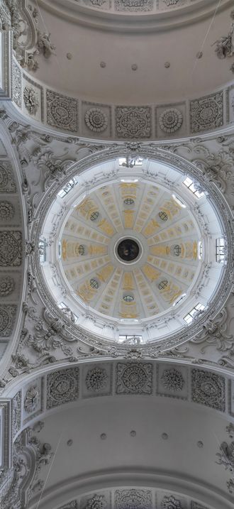 Under the dome inside Theatinerkirche Munich
