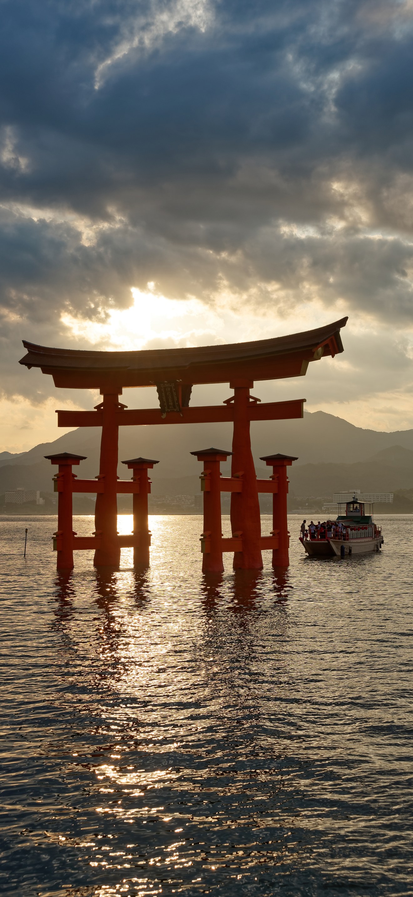 Itsukushima-jinja torii at sunset, Miyajima, Japan