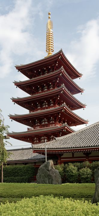 Five-storied Pagoda of Sensoji Temple in Tokyo