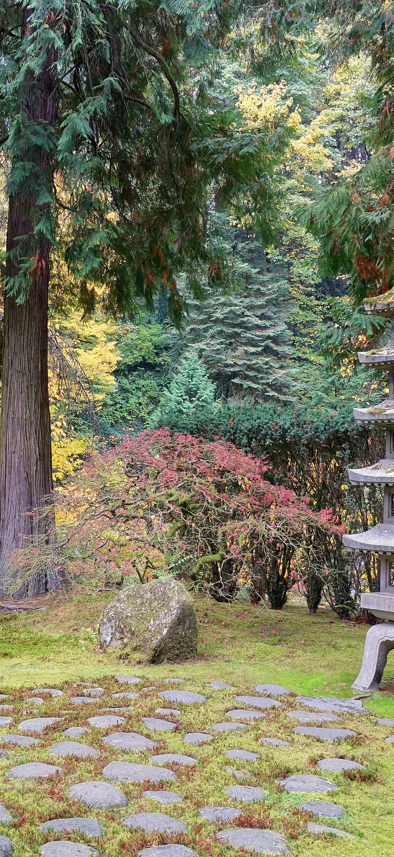 Pagoda lantern and stones- Portland Japanese Garden - Portland, Oregon