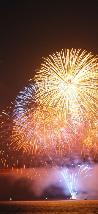Golden Gate Bridge 75th Anniversary fireworks in San Francisco, California