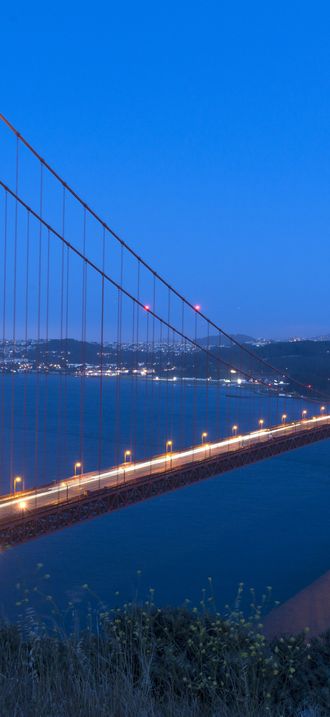 Golden Gate Bridge at night, San Francisco, California