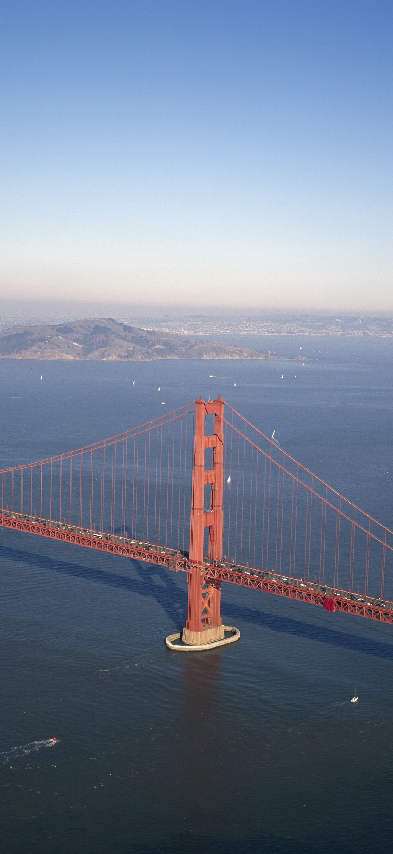 Aerial view of Golden Gate Bridge in San Francisco, California