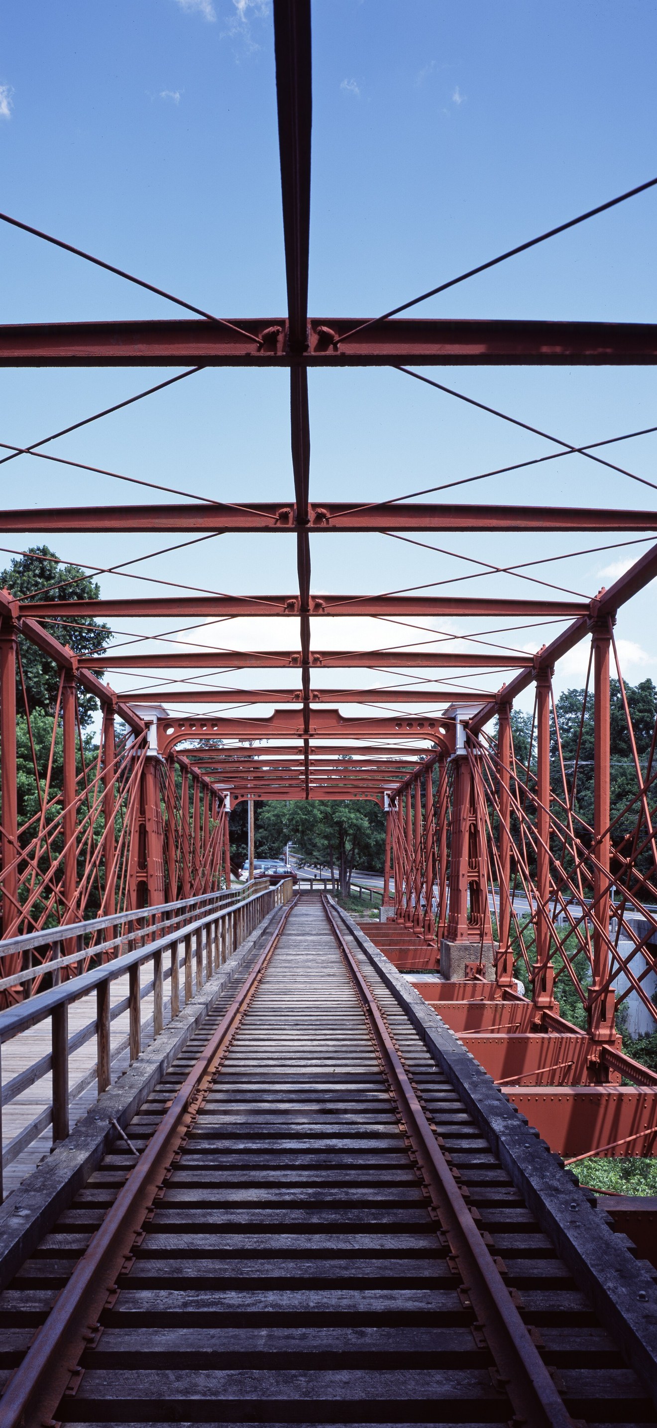 Bollman truss suspension bridge, built in 1869. Savage, Maryland