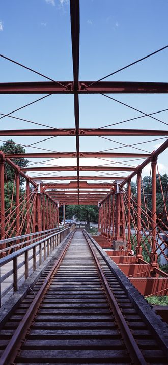 Bollman truss suspension bridge, built in 1869. Savage, Maryland