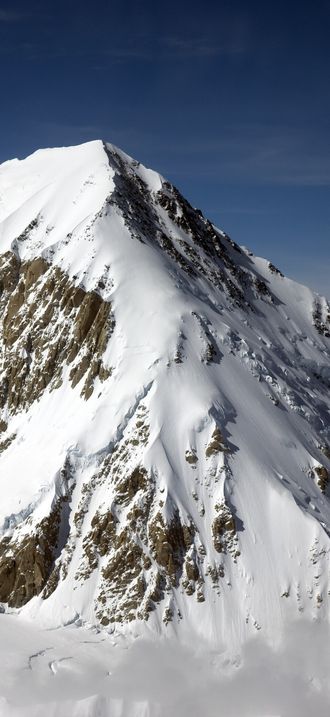 Denali's (Mt. McKinley's) north summit from the east, Muldrow Glacier in the foreground, A