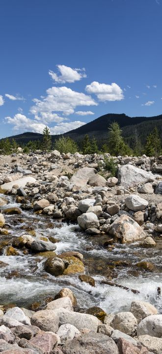 A raging stream in Rocky Mountain National Park in the Front Range of the spectacular and