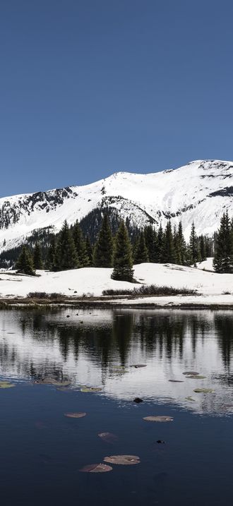 Lake Molas in the San Juan Mountains of southwestern Colorado's San Juan County, below Sil