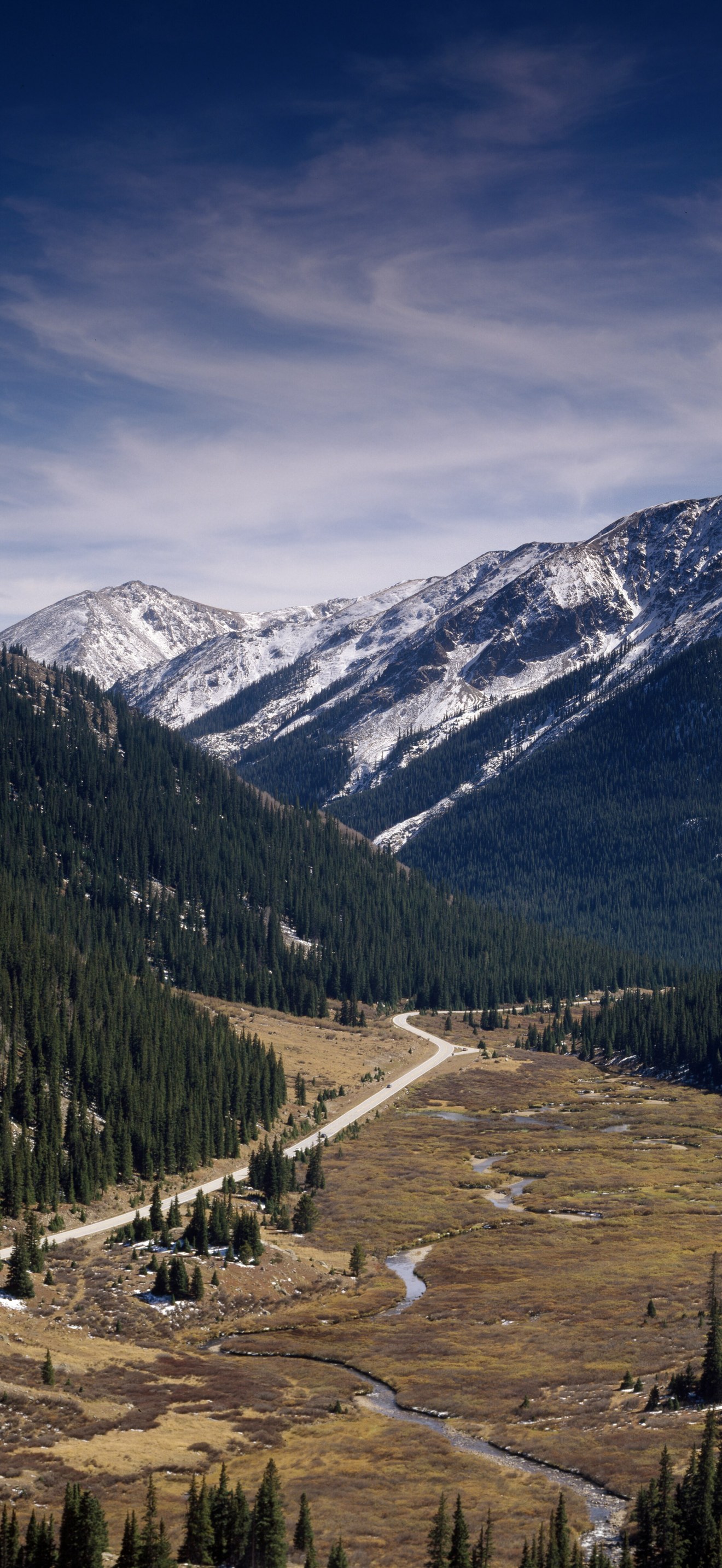 Independence Pass, almost 13,000 feet high, through the Rocky Mountains' Sawatch Range alo