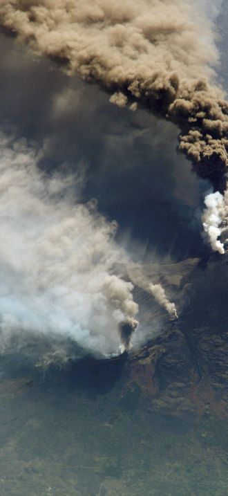 Etna eruption seen from the International Space Station