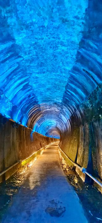 Gongweixu Tunnel, Miaoli Tunnel, illuminated with LED lights (Taiwan)
