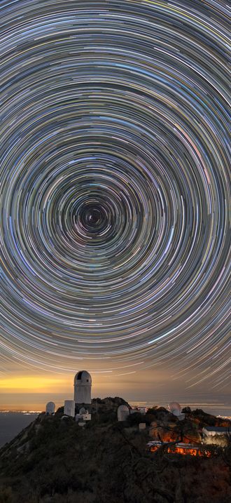 Kitt Peak National Observatory Beneath Star Trails