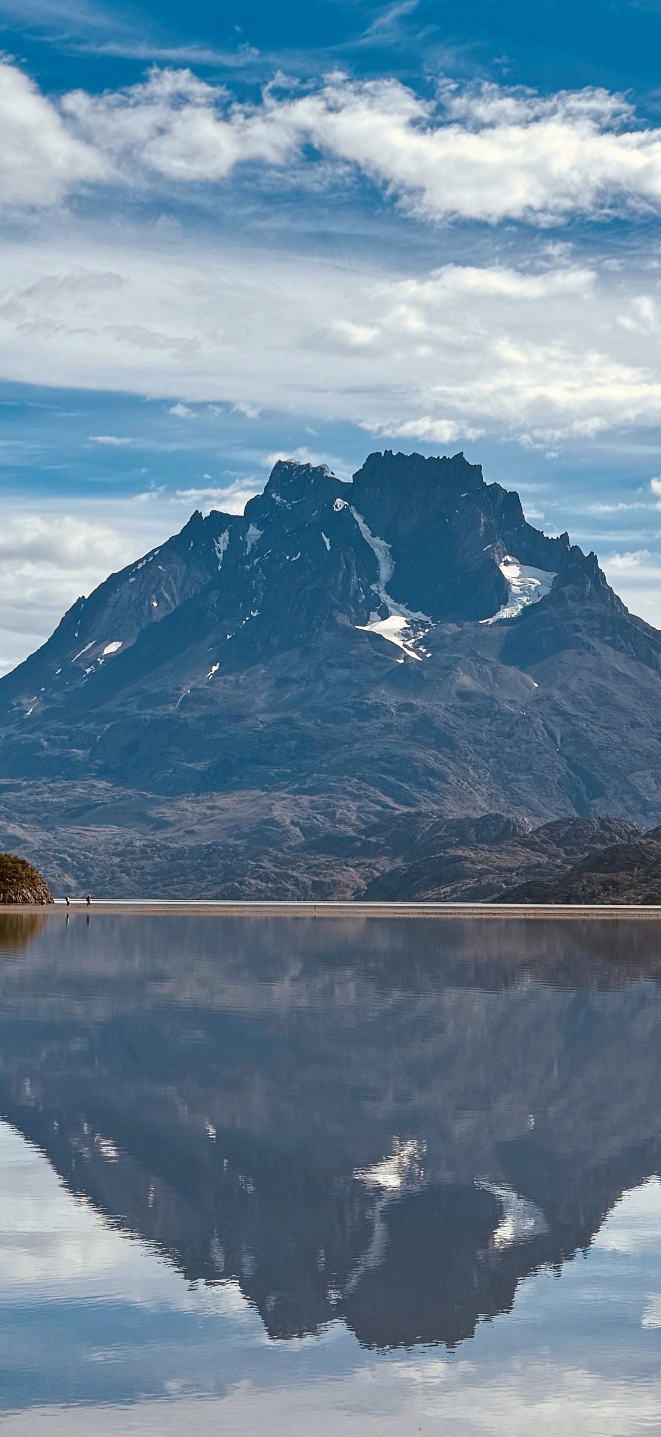 Cerro Paine Grande reflected in Grey Lake