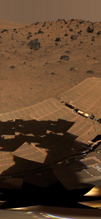 Spirit Mars Rover in McMurdo Panorama