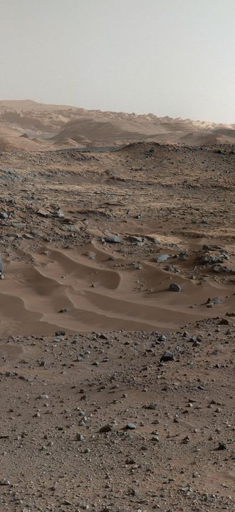 Curiosity Rover View of Alluring Martian Geology Ahead