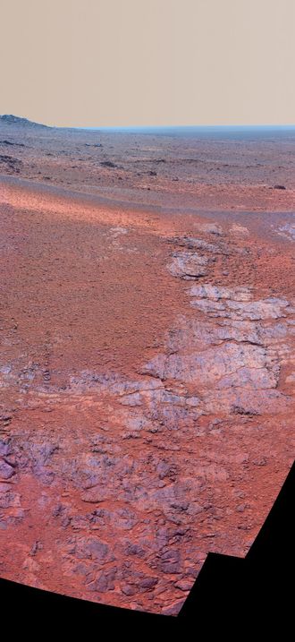 Mars Rover Opportunity Panorama of Rocheport Enhanced Color