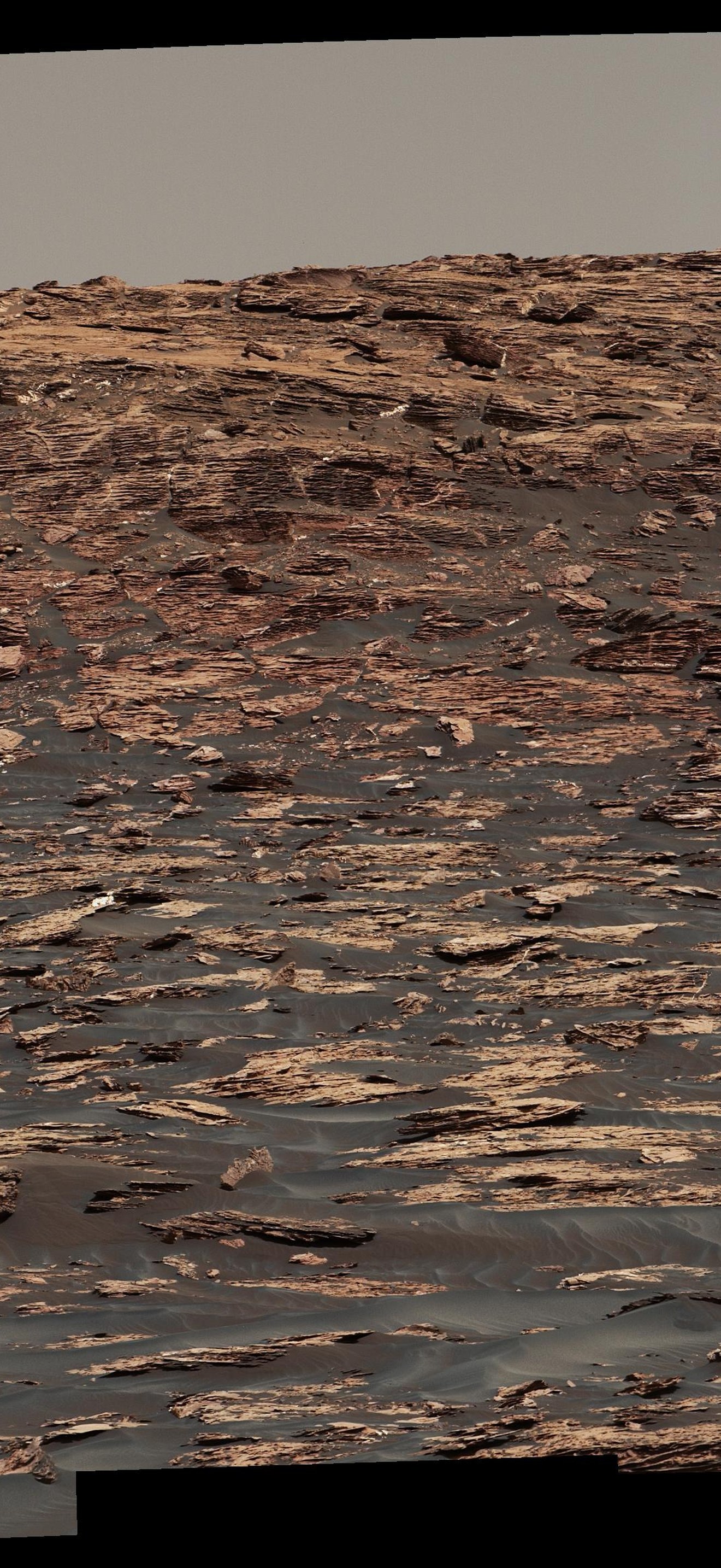Curiosity View of 'Vera Rubin Ridge' From Below, Sol 1734